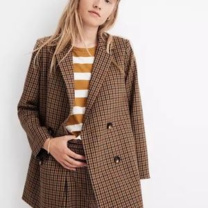 Madewell Caldwell Blazer in Brown Plaid